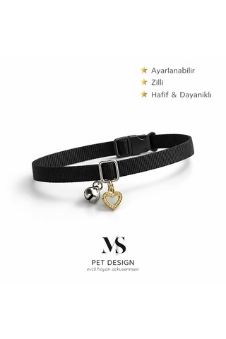Zilli Kedi Tasması/charm Detaylı/ Yeşil Kırmızı Siyah