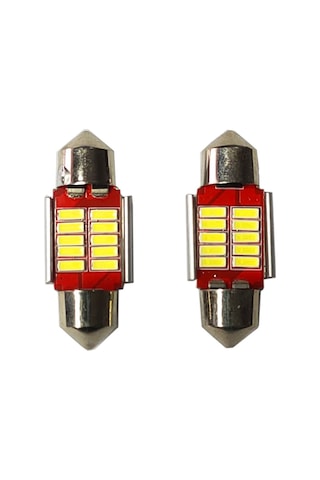 Sofit Led 12v 31mm 10 Ledli Beyaz Ampül 2'li Takım