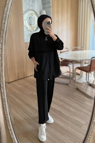 Dikiş Detaylı İkili Modal Takım - Siyah Siyah