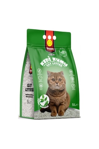 Happy Topaklanan Bentonit Natural Kedi Kumu 5 L