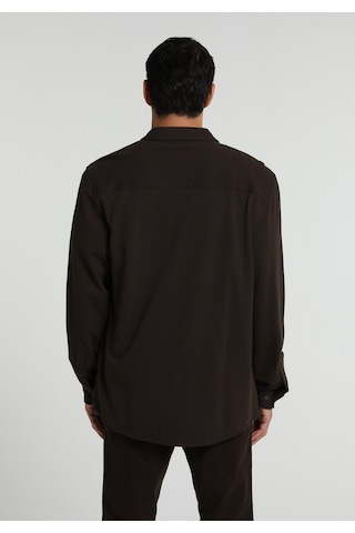 Colin's Colins Regular Fit Shirt Neck Düz Erkek Kahverengi Uzun Kol Gömlek Cl1082019 Q1.v1 Brw