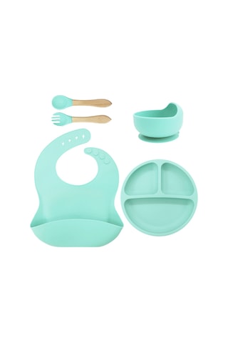 Jianfan Silikon Mama Kabı Bebek Beslenme Takım Gıda Sınıfı Silikon Yeşil Petrol Yeşili