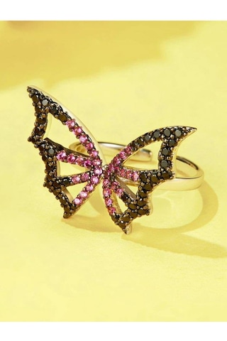 Brezza Lusso Jewelry Gümüş Kelebek Model Bayan Gümüş Yüzük Ayarlanabililir