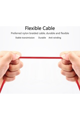 Sandwich Örgülü Nylon Type-c Kablosu - Hızlı Şarj, Stabil Veri Transfer - Samsung Galaxy, Lg, Oneplus Uyumlu