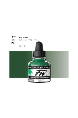 Daler Rowney Fw Ink Akrilik Mürekkep 29.5 Ml Sap Green 375 Diğer
