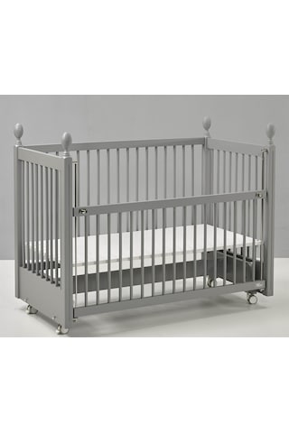 Meltem Kids Kral Sallanır Ahşap Anne Yanı Beşik 60 x 120 CM Gri