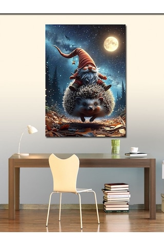 Kanvas Tablo Kirpiye Binen Sevimli Cüce 50cmx70cm
