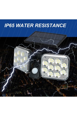 Gajeena Dış Mekan İçin 100 Led Güneş Enerjili Duvar Lambası - İnsan Algılama, Işık Kontrolü Ve 3 Aydınlatma Modu - Ip65 Su Geçirmez, 1500mah Batarya