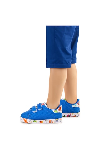 Kiko Kids Perforated Cırtlı Işıklı Erkek Bebek Spor Ayakkabı Saks Mavi