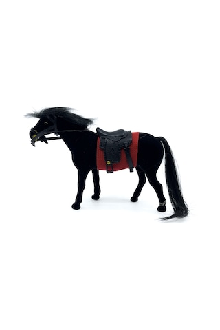 Livery Stable - Süvari Eyerli Siyah Oyuncak At