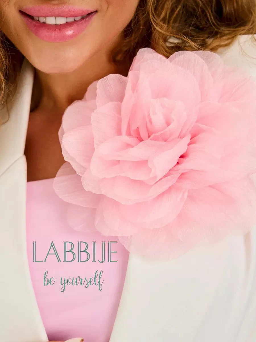 Labbıje Büyük Broş Kumaş Çiçek Fiyonk 216118726 Pembe