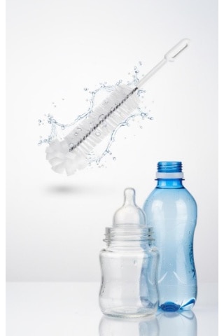 Biberon Ve Şişe Temizleme Fırçası - Sünger Uçlu Dar Ağız Temizleyici Fırça Çok Renkli