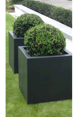 Mofiba Fiberglass Saksı Kare 30cm 30cm 30h Cm Antrasit