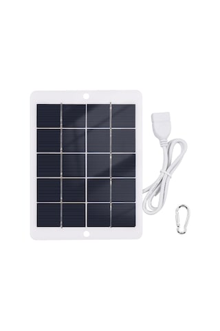 Mufunye 5v 3w Usb Güneş Paneli - Taşınabilir Güneş Şarj Cihazı, 50cm Kablolu, Dağcı Kanca İle