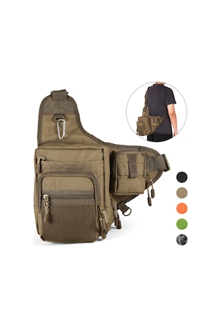 Jeehugo Balıkçılık Çanta - Kanvas Malzeme, 32x39x12cm Boyut, Yeşil, Siyah, Turuncu, Kamuflaj Ve Kahverengi Seçenekleriyle Çift Taraflı Depolama