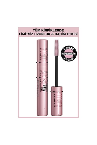 Maybelline New York Sky High Maskara & Super Lock Kaş Sabitleyici + Instant Eraser Kapatıcı 01 + Makyaj Çantası