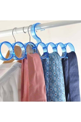 Fular Şal Atkı Eşarp Aksesuar Askısı Askılığı Dolap Düzenleyici Mavi