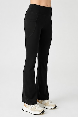 Cloudymood Kadın Siyah Yüksek Bel Toparlayıcı Çift Cepli Ispanyol Paça Tayt Bootcut Siyah - 880905440 Siyah