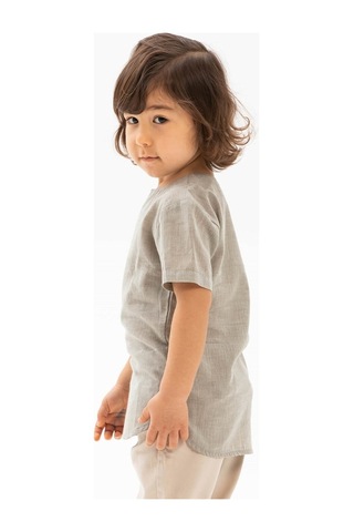 Eliş Şile Bezi Kısa Kol Şile Bezi Bisiklet Yaka Erkek Çocuk Tshirt Taş 3031