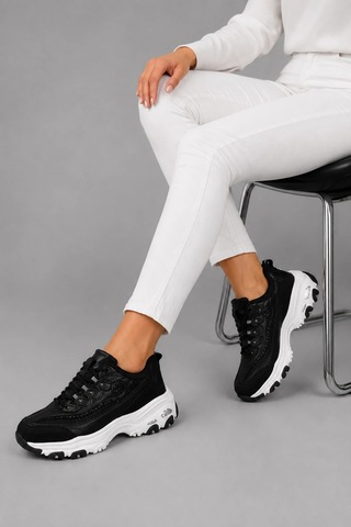 Ht Hotin Paradox Kadın Günlük Rahat Bağcıklı Detaylı Sneaker Spor Ayakkabı - Siyah