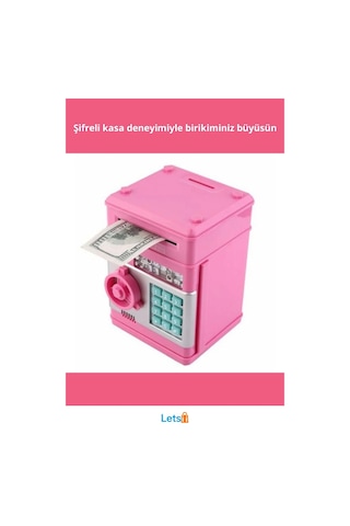 Şifreli Atm Kumbara Işıklı Sesli Uyarı Geniş Hazne 4 Haneli Şifreli Kasa TEK EBAT