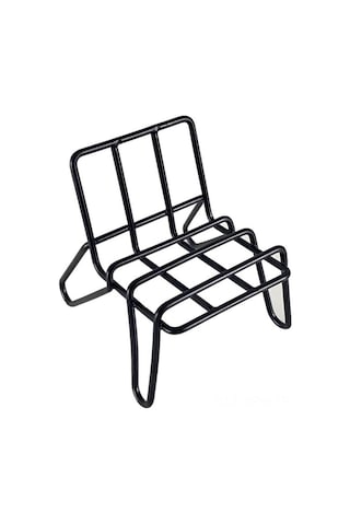 Maiyame Siyah Sandalye Şekilli Dikey Tel Masaüstü Telefon Tutucu