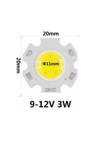 5 Adet 3w Cob Power Led Çip Ray Spot Ledi 3 Watt 9-12v Beyaz Renk