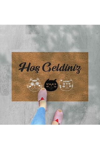Hoş Geldiniz Yazılır Temalı Coco Görünümlü Dekoratif Dış Kapı Önü Ve Iç Mekan Paspası