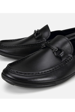 Hotiç Erkek Deri Siyah Yumuşak Dokulu Tokalı Günlük Loafer