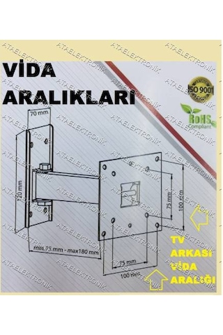 Beko Uyumlu 22 " İnç 26"İnç 55 Cm 66 Cm Tv Televizyon Tv Hareketli Askı