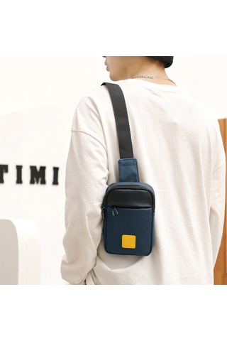 Youtek Erkek Nylon Casual Çapraz Çanta - Koyu Mavi, Hafif Ve Fonksiyonel, 19x13x4cm Koyu Mavi