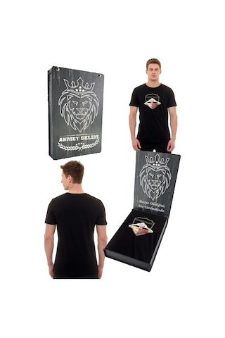 Galatasaray Siyah Gs İcardi T-shirt Kişiye Özel Kutulu 001