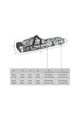 Jeehugo 150cm Ağac Kamoşlu Üç Katlı Katlanabilir Olta Çantası - 600d Dokuma, Geniş Bölmeler Ve Çekmecelerle Olta Malzemelerini Düzenle