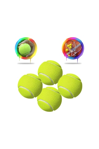 4 Adet Sarı Tenis Topu - Antrenman Tenis Topu - Masaj Topu