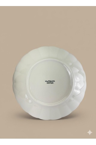 Bone Luz Serisi Krem 25 Cm Salata Kasesi Tekli Amblemli Krem