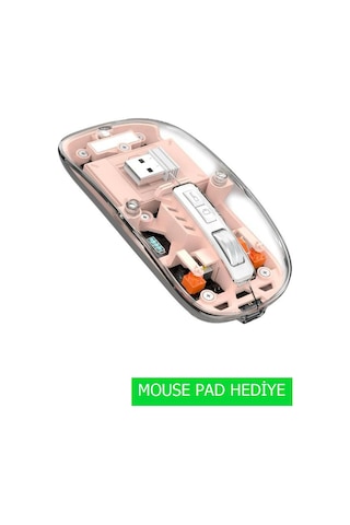 Honor Pad X8 10.1" Agm3-w09 Uyumlu Şeffaf Tasarım Sessiz Kablosuz Mouse Diğer