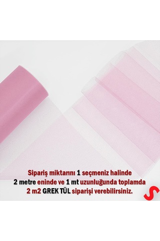 Süsleme Tülü Grek Tül, 2 Mt En X 1 Mt Uzunluk - Pembe 0-99