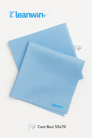 Vista Mavi Mikrofiber Cam Bezi 50x70cm 200 Gsm 2 Li Set Araba Ve Ev Cam Temizlik Bezi