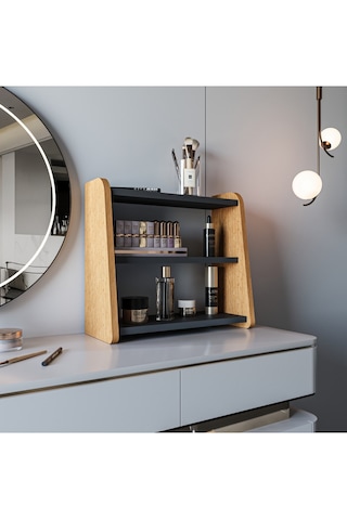 Alpa Ev Mobilya 3 Katlı Tezgah Üstü Organizer, Modern Mutfak Rafı Ve Çok Amaçlı Düzenleyici Antrasit-atlantik Çam