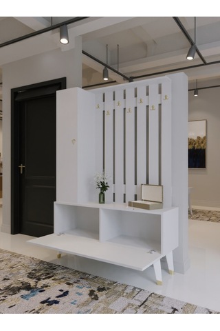Resital Portmanto Vestiyer - Gp7001-1 - Beyaz Gold Beyaz