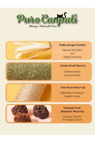 Purecanpati Matatabi & Catnip Kedi Oyuncağı Doğal Oyuncak& Diş Kaşıyıcı