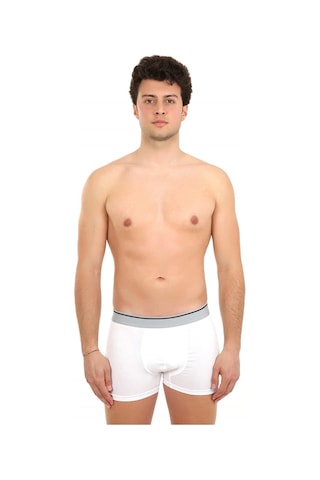 Lenaca Erkek Likralı Boxer Beyaz Beyaz
