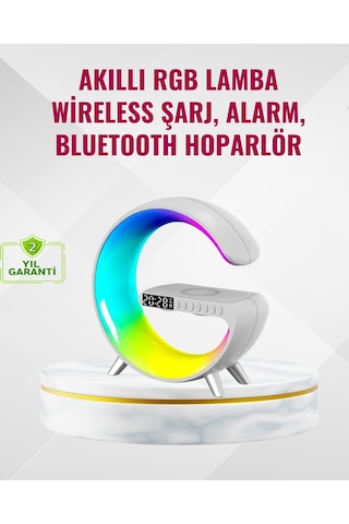 Akıllı Uyku Lambası Gündoğumu Alarmı Kablosuz Şarj Ve Müzik Çalar - Lisinya
