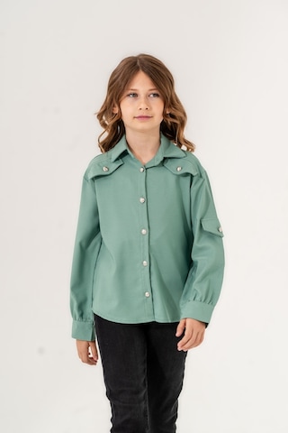 Kız Çocuk Cep Süslü Gömlek 3140 Yeşil