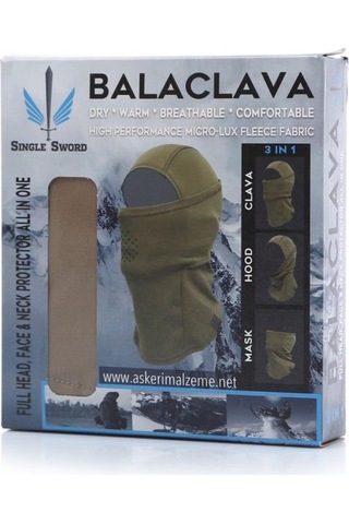 Ss Polarlı Su Ve Rüzgar Geçirmez Balaclava Askeri Yüz Maskesi Haki