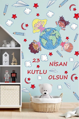 23 Nisan Sticker Seti,23 Nisan Kutlu Olsun Çocuk Bayramı Okul Sticker 89 Parça