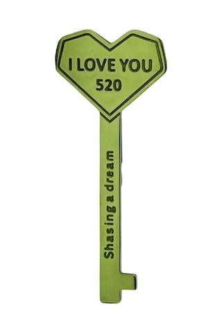 Kalp Anahtar Tasarım I Love You 520 Broş Sarı