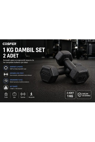 Arfur 1kg+1kg Plastik Dambıl Seti