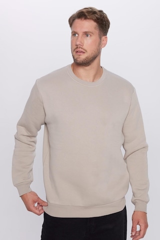 Tudors Unisex Relax Fit Rahat Kesim Pamuklu 3 İplik İçi Polarlı Basic Gri Bisiklet Yaka Sweatshirt-23343 Gri