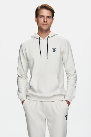 Ucla Nevada Bej Kapüşonlu Baskılı Standard Fit Erkek Sweatshirt Bej